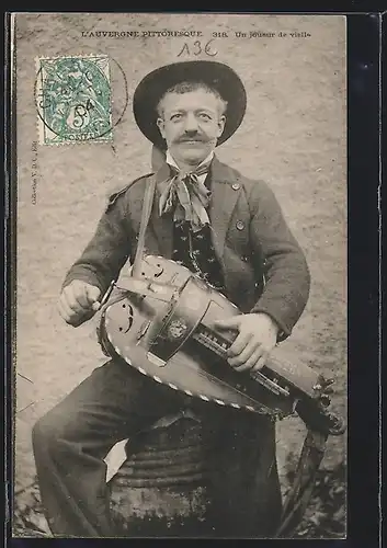 AK Un joueur de vieille, L`Auvergne Pittoresque