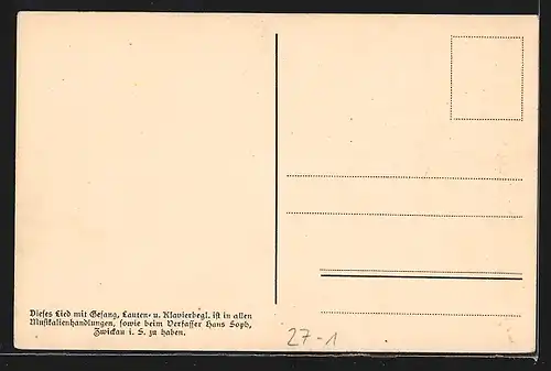 AK Da Balg`nharmonie, Lied in erzgebirgischer Mundart mit Noten