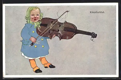 AK Künstlerblut, Kleinkind mit Geige
