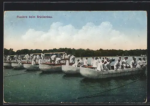 AK Das Deutsche Heer, Pioniere beim Brückenbau
