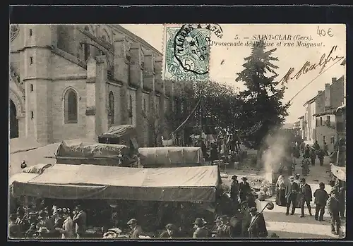 AK Saint-Clar, Promenade de l`Église et rue Maignant