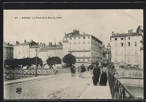 AK Macon, Le Pont et la Rue du Pont
