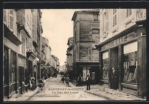 AK Fontenay-le-Comte, La Rue des Loges, Strassenpartie