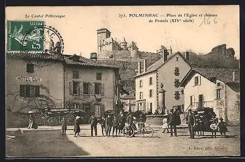 AK Polminhac, Place de l`Eglise et château de Pesteils