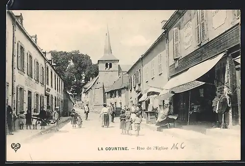 AK La Courtine, Rue de l`Eglise, Strassenpartie