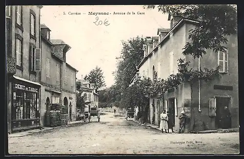 AK Meyssac, Avenue de la Gare, Bahnhofstrasse