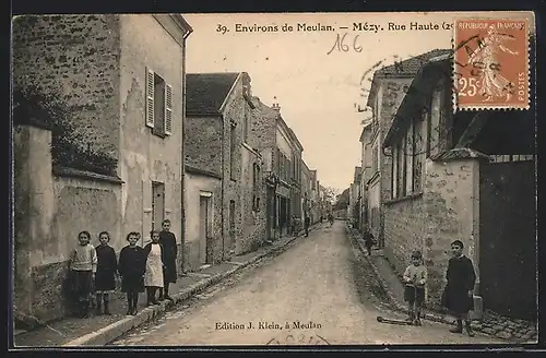 AK Mézy, Rue Haute, Strassenpartie