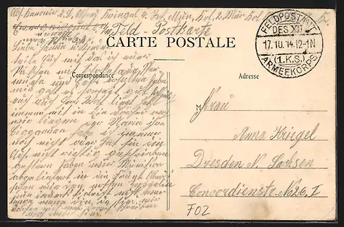 AK Sissonne, Rue de la Selve, Strassenpartie