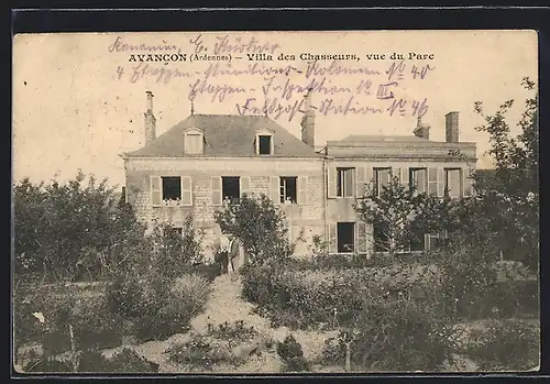 AK Avancon, Villa des Chasseurs, vue du Parc