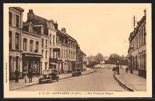 AK Saint-Omer, Rue Francois Ringot, Strassenpartie