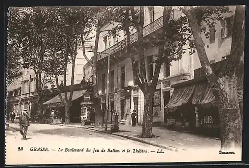AK Grasse, Le Boulevard du Jeu de Ballon et le Théâtre