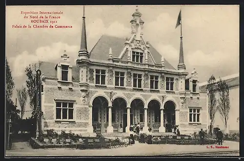 AK Roubaix, Exposition Internationale du Nord de la France 1911, Palais de la Chambre de Commerce, Ausstellung
