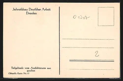 AK Dresden, Jahresschau Deutscher Arbeit, Gelände vor den Ausstellungshallen