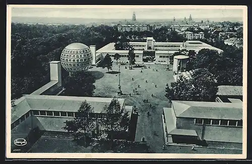 AK Dresden, Jahresschau Deutscher Arbeit, Ausstellung, Art Deco, Festplatz vom Aussichts-Turm