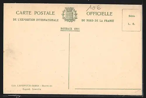 AK Roubaix, Exposition Internationale du Nord de la France 1911, Avenue Jussieu, le Moulin et le Restaurant Duval