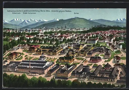 AK Bern, Schweizerische Landesausstellung 1914, Ansicht gegen Süden