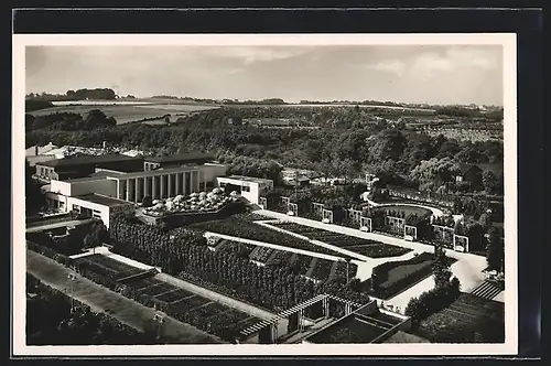 AK Essen, grosse Garten-Ausstellung 1931, Blick vom Radioturm auf Begoniengarten