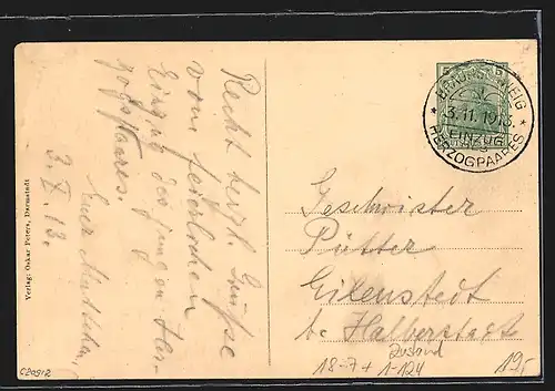 AK Braunschweig, Einzug des Herzogs Ernst August und der Herzogin Viktoria Luise in Braunschweig 1913, Ganzsache