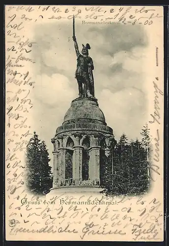 AK Ganzsache PP19F55: Hermannsdenkmal, Vorderansicht