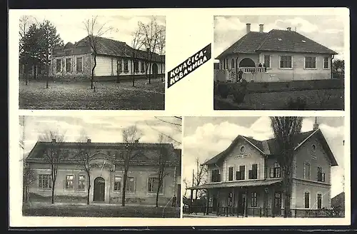 AK Kovacica, Ansicht vom Bahnhof, Gebäudeansichten