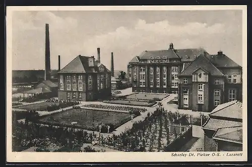 AK Scharley-Dt. Piekar, Lazarett mit Park