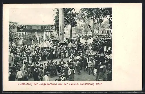 AK Togo, Festaufzug der Eingeborenen bei der Palime-Ausstellung 1907