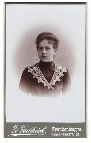 Fotografie D. Dittrich, Frankenberg i. S., Freibergerstr. 33, Junge Dame in hübscher Kleidung