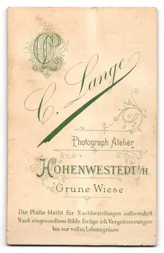 Fotografie C. Lange, Hohenwestedt i. H., Grüne Wiese, Junge Dame im hübschen Kleid