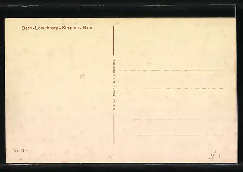 AK Lötschbergbahn mit den Alpen, schweizer Eisenbahn