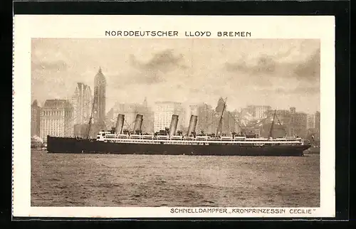 AK Schnelldampfer Kronprinzessin Cecilie des Norddeutschen Lloyd