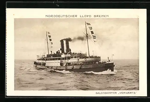 AK Salondampfer Vorwärts auf hoher See