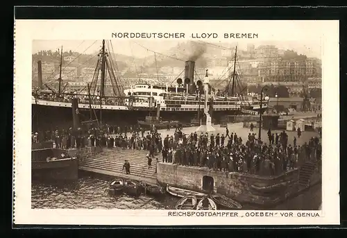 AK Reichspostdampfer Goeben vor Genua