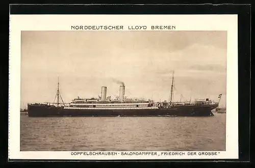 AK Doppelschrauben-Salondampfer Friedrich der Grosse im Hafen