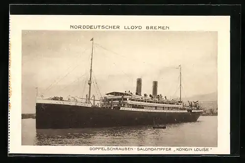 AK Doppelschrauben-Salondampfer Königin Louise des Norddeutschen Lloyd