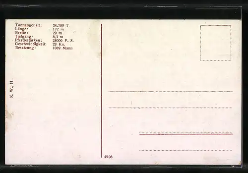 AK Kriegsschiff SMS Kaiserin