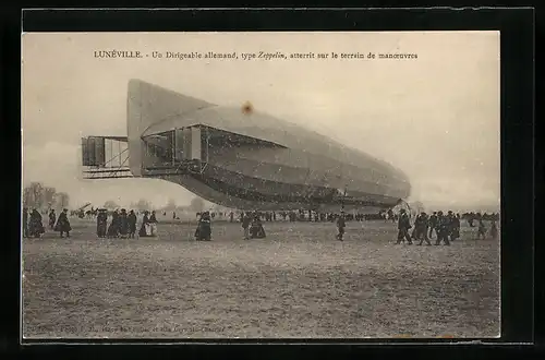 AK Luneville, Un Dirigeable allemand type Zeppelin