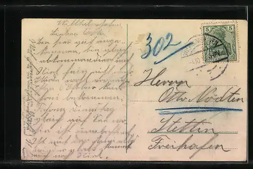 AK S. M. Kl. gesch. Kreuzer Stettin