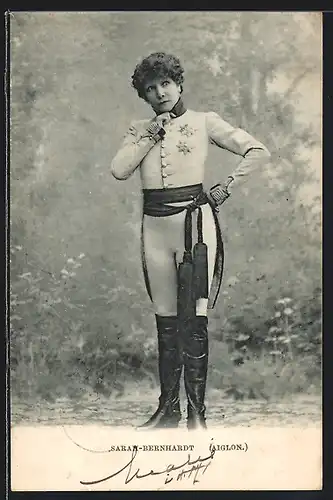 AK Schauspielerin Sarah Bernhardt im Kostüm