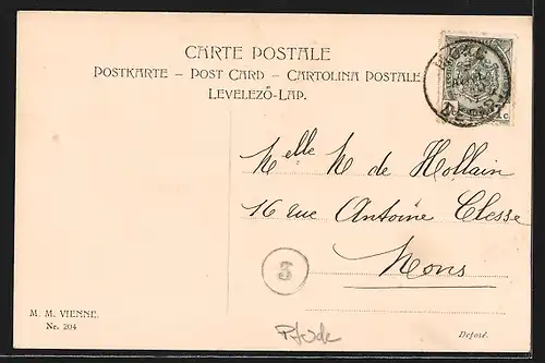 AK Reiter auf scheuendem Pferd vor einem Wassergraben