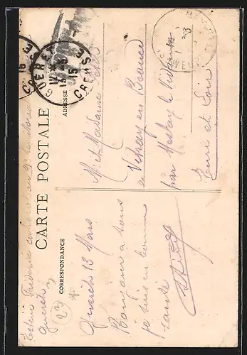 AK Types Creusois, Mutter und Tochter in Tracht