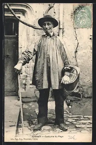 AK Civray, Costume du Pays, Mann in Tracht