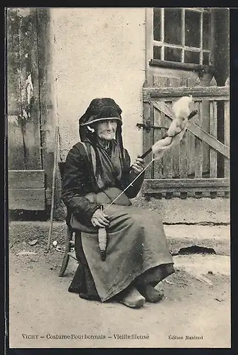 AK Vichy, Fileuse Bourbonnaise, Spinnerin