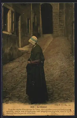 AK Le Chalot, Type des vieilles filles dévotes du Velay, Auvergne