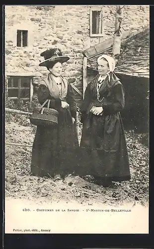 AK Costumes de la Savoie, St-Martin-de-Belleville, Auvergne