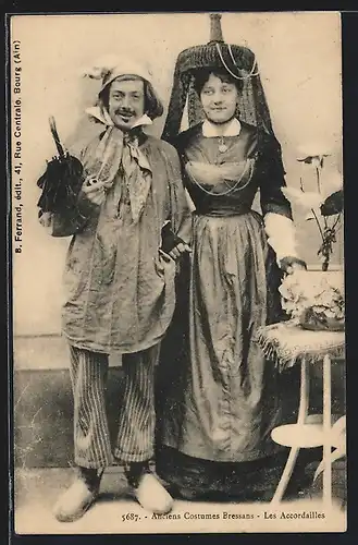AK Ancien Costumes Bressans, les Accordailles