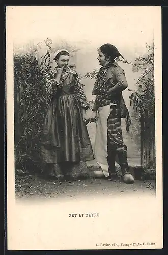 AK Zet et Zette, jeune couple, Auvergne