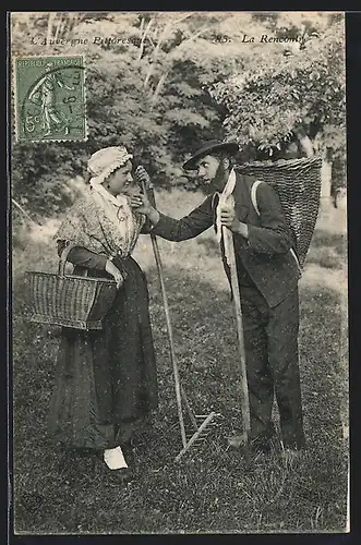 AK La Rencontre, jeune couple, Auvergne