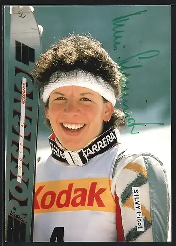 AK Skisportlerin Vreni Schneider, Portrait, Autograph