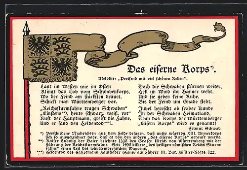 AK Das eiserne Korps, Wappen, Spruch