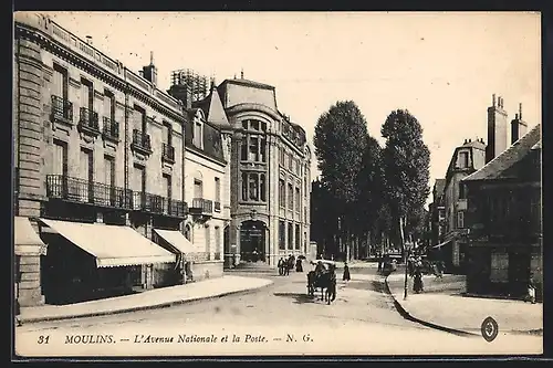 AK Moulins, L`Avenue Nationale et la Poste